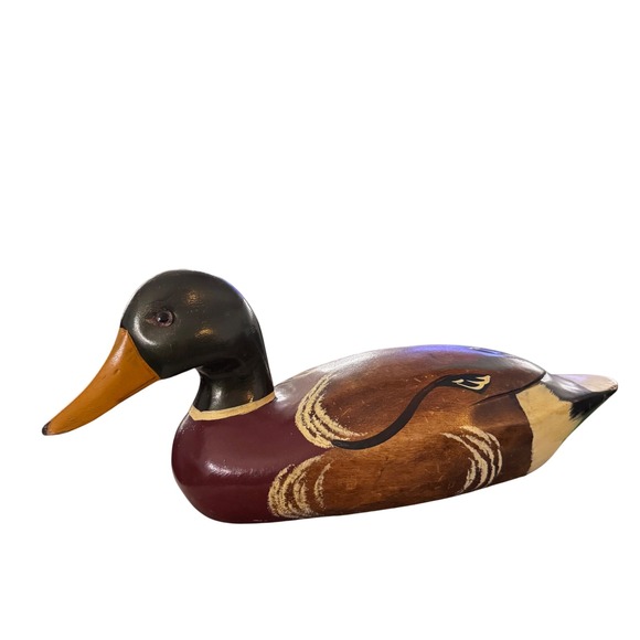 Vintage Hand Painted Wood Duck Decoy Rustic 
15" The Country House Collection - Picture 1 of 10